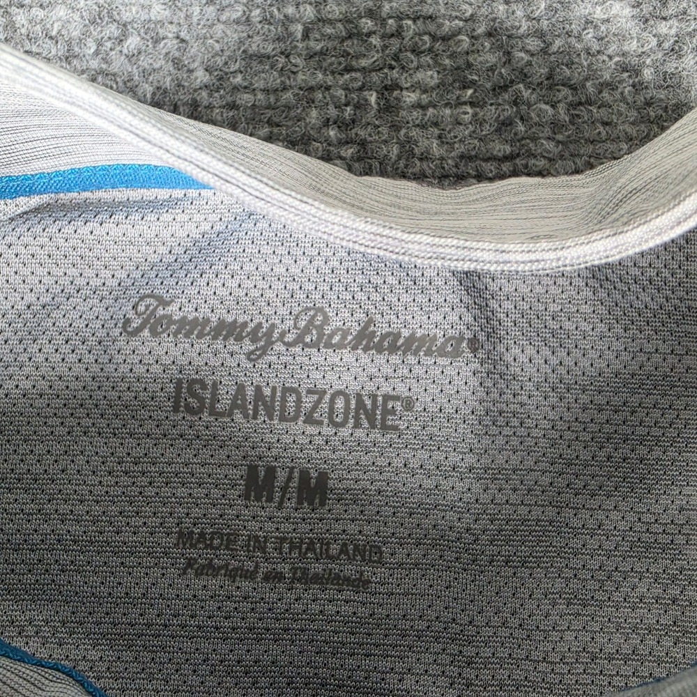Tommy Bahama IslandZone Quarter Zip Mens Medium Gray Pullover Space Dye - Picture 2 of 8